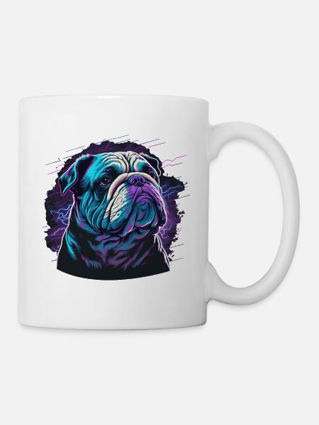 Bouledogue noir - Mug blanc - blanc