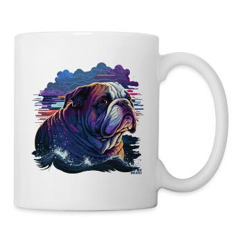 Schwimmende Bulldogge - Tasse - Weiß - Rechts