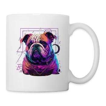 Tiny Feet Bulldog Vaporwave - Mug blanc - blanc - Droite