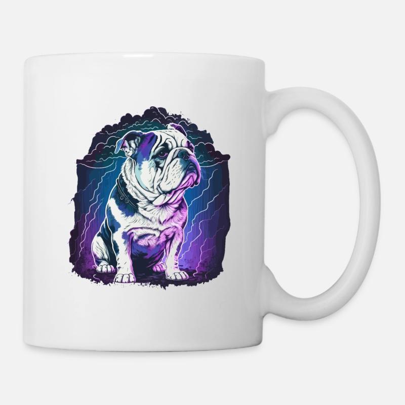 Vaporwave Bulldog Mauvais Temps - Mug blanc - blanc