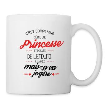 compliqué d être Princesse et faire de L enduro - Mug blanc - blanc - Droite