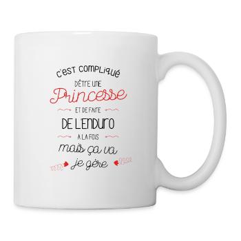 compliqué d être Princesse et faire de L enduro - Mug blanc - blanc - Droite