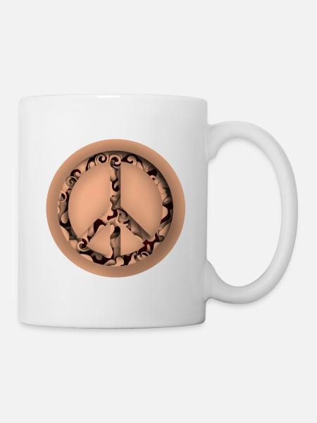 Infinity Peace - Frieden 3D Papercut Design - Tasse - Weiß