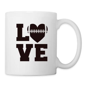 Football Love Heart Saying Text Love Gift - Mug blanc - blanc - Droite
