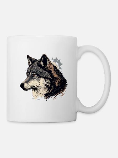 Loup - Mug blanc - blanc