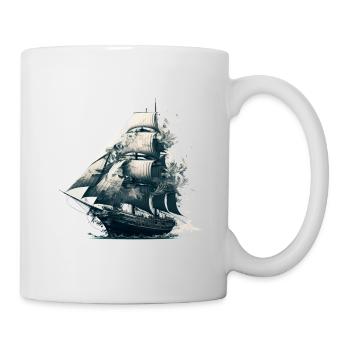 Grand marin en tournée, voilier sur la mer - Mug blanc - blanc - Droite
