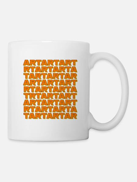 art quadrat orange - Tasse - Weiß