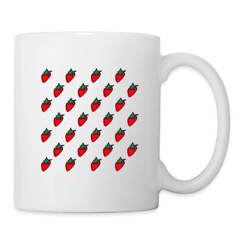 Pattern of strawberries in a mess - Mug - white - Right