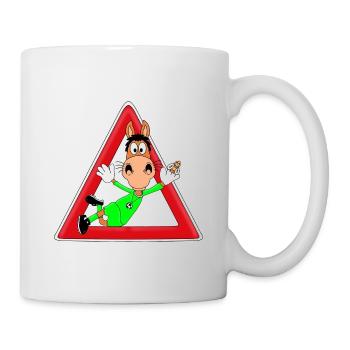 PFERD - FUßBALL - TORWART - ACHTUNG FLIEGENFÄNGER - Tasse - Weiß - Rechts