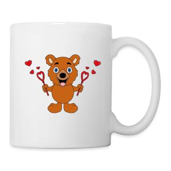 SEIFENBLASEN - LIEBE - HERZEN - TEDDY - BÄR - Tasse - Weiß - Rechts