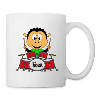 SCHLAGZEUG - MUSIK - SCHWARZES SCHAF - TIER - Tasse - Weiß - Rechts