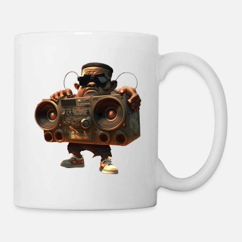 Hip-Hop mit Ghettoblaster - Tasse - Weiß