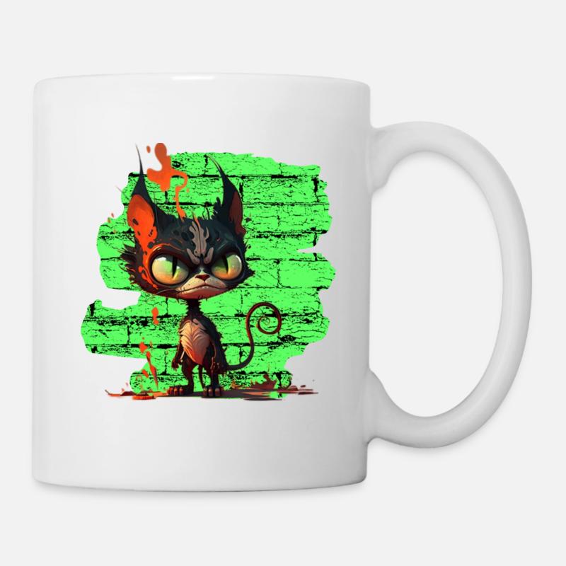 Lustige Katze - Tasse - Weiß