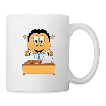 ARBEIT - JOB - BERUF - CHEF - MITARBEITER - SCHAF - Tasse - Weiß - Rechts