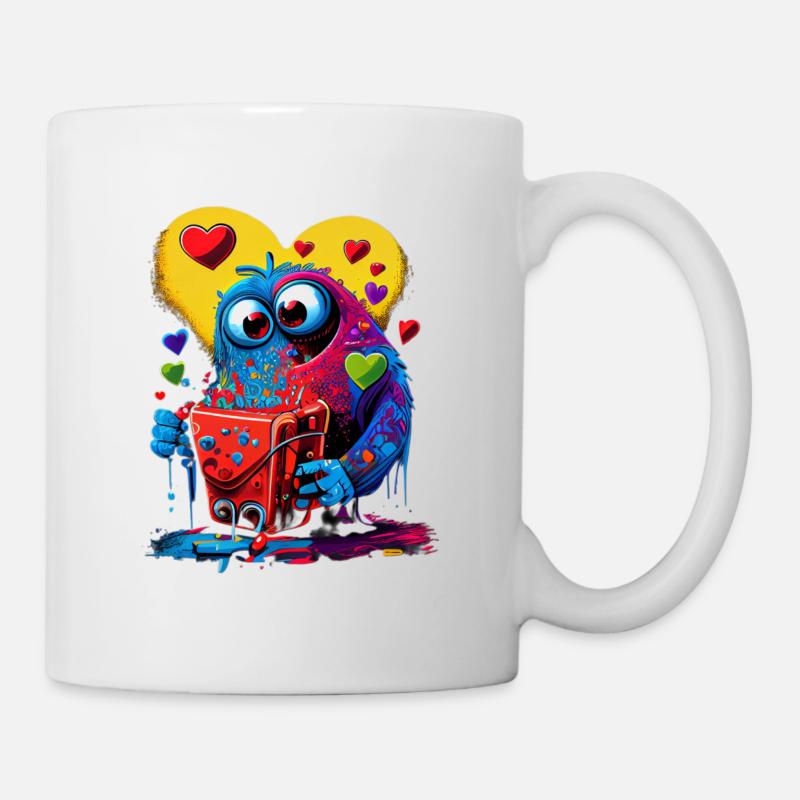 Süsses Herz Monster - Tasse - Weiß