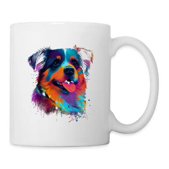 Süsser bunter Hund - Tasse - Weiß - Rechts