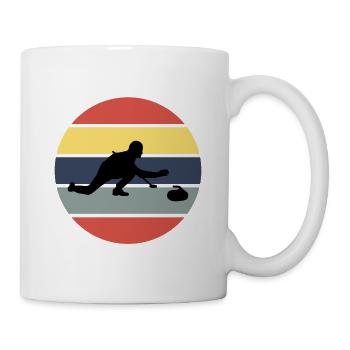 Stone Curling Wintersport 80er Jahre Stil Retro Vintage - Tasse - Weiß - Rechts