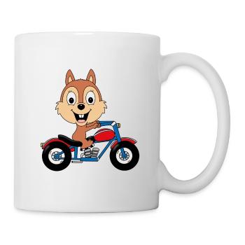 BIKER - MOTORRAD - MOTORSPORT - EICHHÖRNCHEN - Tasse - Weiß - Rechts