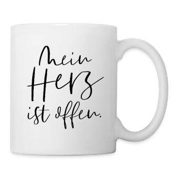 Mein Herz ist offen - Tasse - Weiß - Rechts