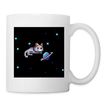 Space Cat - PixelArt - Tasse - Weiß - Rechts