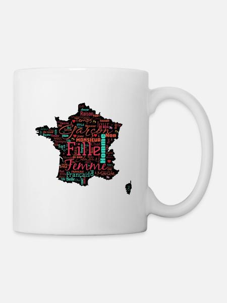 France WordArt typography v2 - Mug blanc - blanc