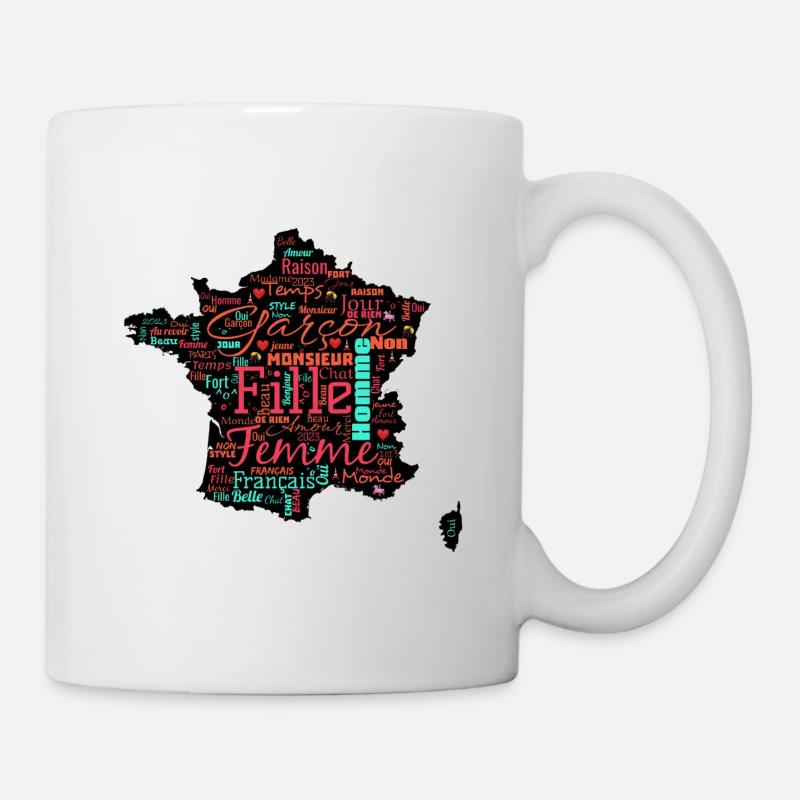 France WordArt typography v2 - Mug blanc - blanc