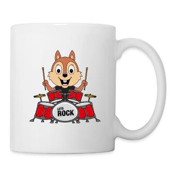 SCHLAGZEUGER - MUSIKER - EICHHÖRNCHEN - TIERISCH - Tasse - Weiß - Rechts