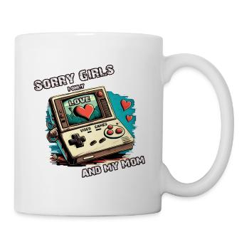 Désolé les filles, je n’aime que les jeux vidéo et ma mère. - Mug blanc - blanc - Droite