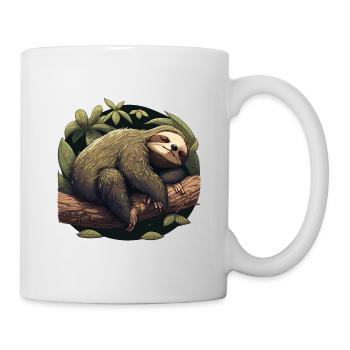 Faultier schlafen schlafshirt - Tasse - Weiß - Rechts