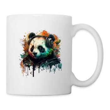 Panda im Einklang mit der Musik - Tasse - Weiß - Rechts