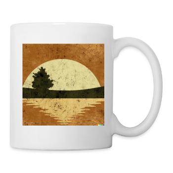 Retro sunset on the lake - Mug - white - Right