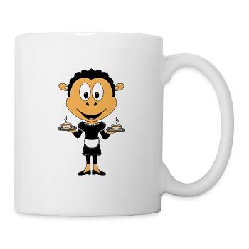 KELLNERIN - SCHAF - GASTRONOMIE - TIERISCH - TIER - Tasse - Weiß - Rechts