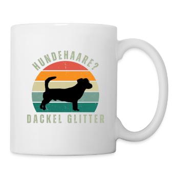 Rauhaardackel Glitter Retro Sunset - Tasse - Weiß - Rechts