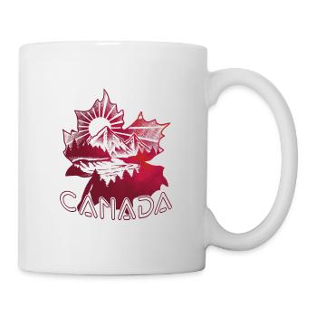 Canada gift - mountains & dotwork art trees - Mug - white - Right