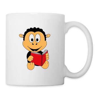 SCHAF - BUCH - LESEN - GESCHICHTE - TIERISCH - Tasse - Weiß - Rechts