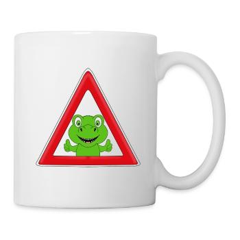 ACHTUNG DINOSAURIER - DINO - KIND - BABY - Tasse - Weiß - Rechts