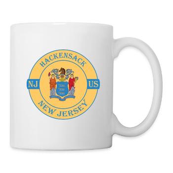 Hackensack New Jersey Flag USA Souvenir Badge - Mug - white - Right