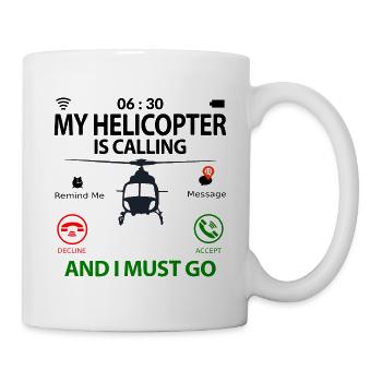 Hubschrauberpilot Helikopter Sprüche Witzig Lustig - Tasse - Weiß - Rechts