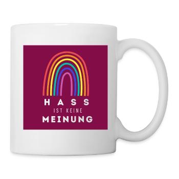 Regenbogen Hass ist keine Meinung BDR - Tasse - Weiß - Rechts