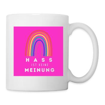 Regenbogen Hass ist keine Meinung BLP - Tasse - Weiß - Rechts
