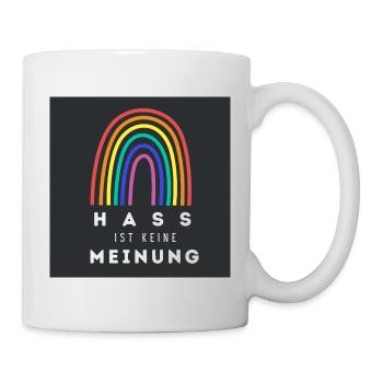 Regenbogen Hass ist keine Meinung BDG - Tasse - Weiß - Rechts