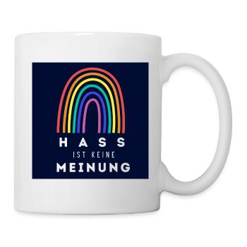 Regenbogen Hass ist keine Meinung BS - Tasse - Weiß - Rechts