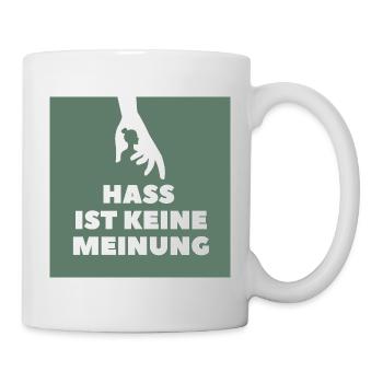 Hass ist keine Meinung Silhouette BOG - Tasse - Weiß - Rechts
