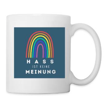 Regenbogen Hass ist keine Meinung BP - Tasse - Weiß - Rechts