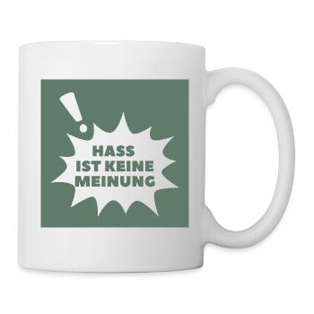 Hass ist keine Meinung Sprechblase QBOG - Tasse - Weiß - Rechts