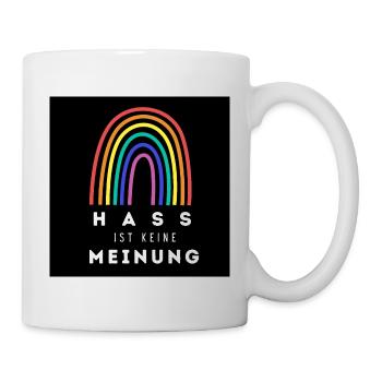 Regenbogen Hass ist keine Meinung BS 2 - Tasse - Weiß - Rechts