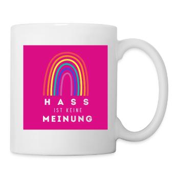 Regenbogen Hass ist keine Meinung BDP - Tasse - Weiß - Rechts