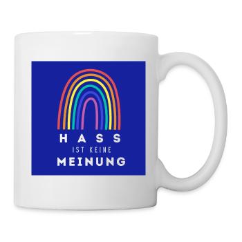 Regenbogen Hass ist keine Meinung - Tasse - Weiß - Rechts