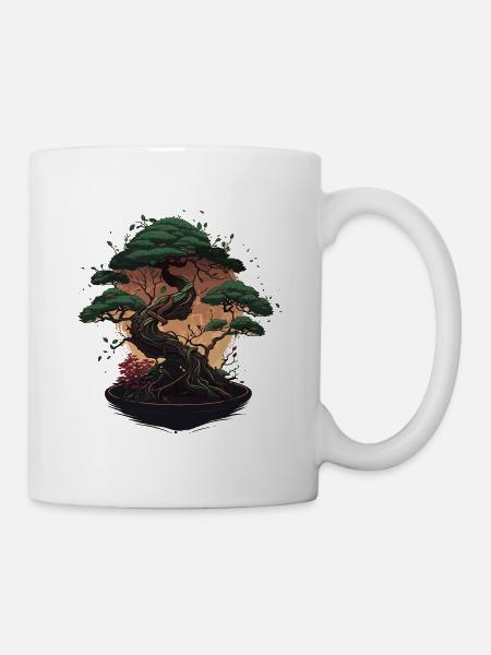 Winziger Bonsai-Baum - Tasse - Weiß