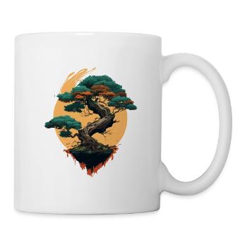 Stilvoller Bonsai-Baum - Tasse - Weiß - Rechts